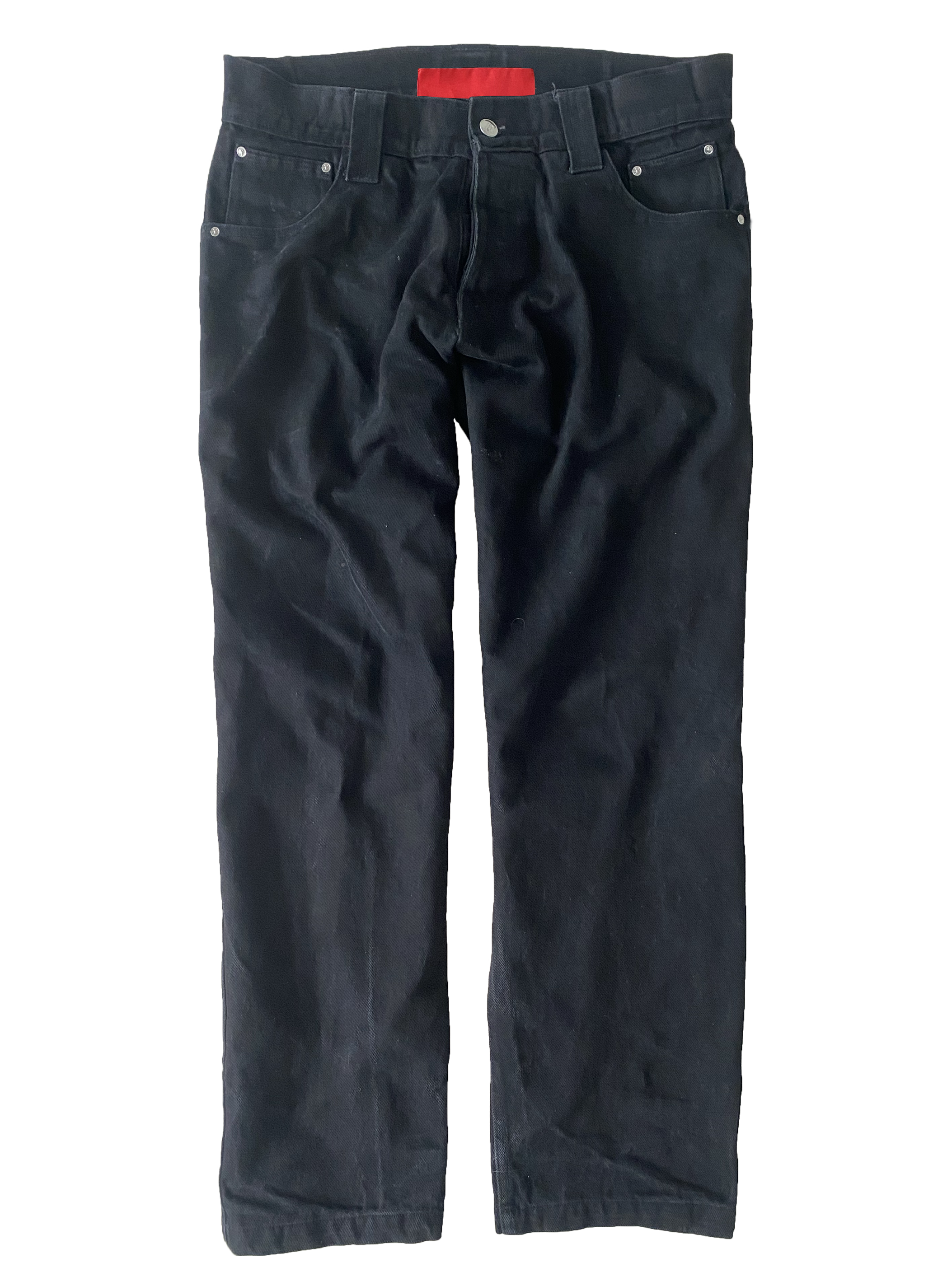 boot-cut black denim in japanese cotton
