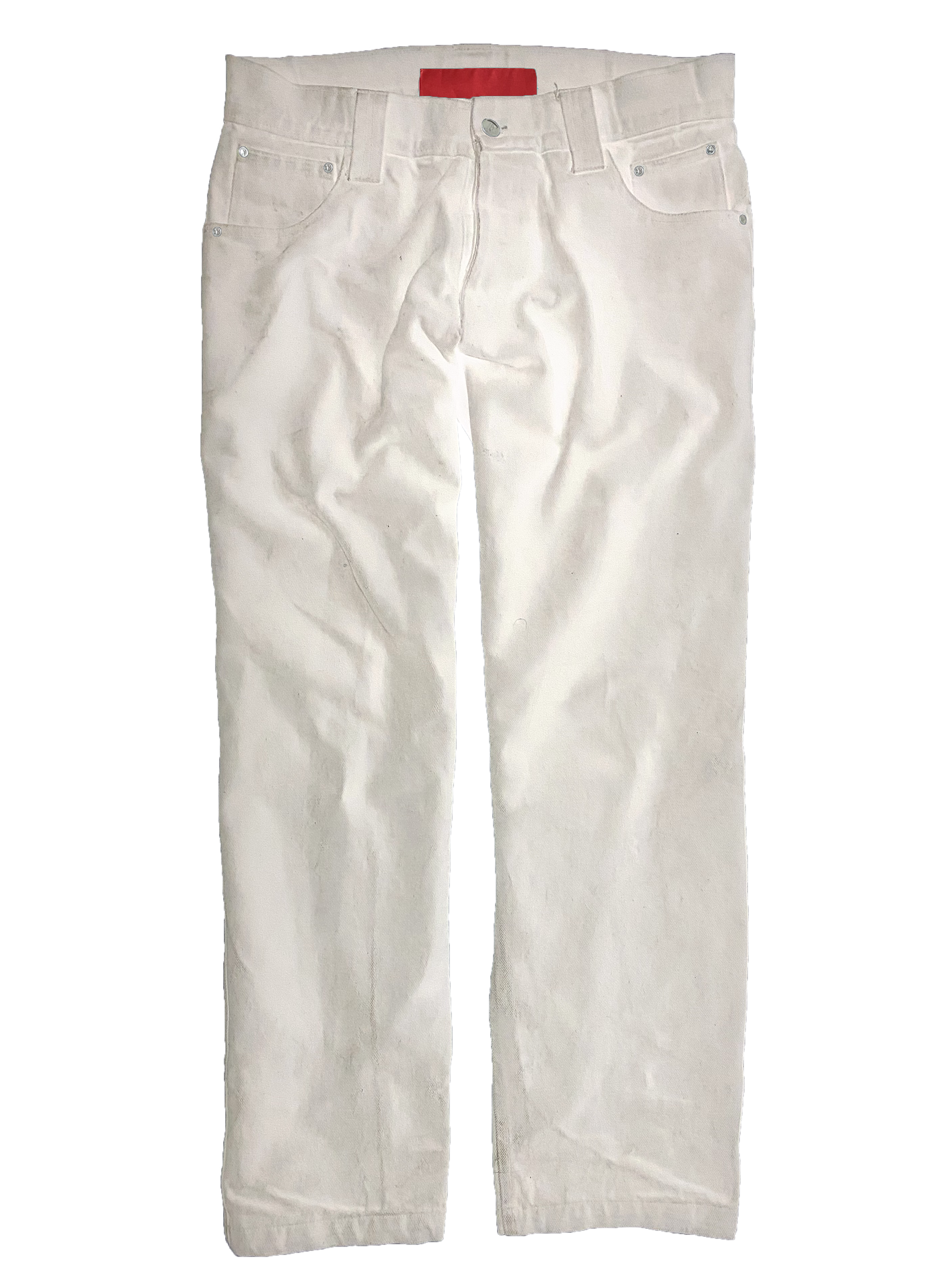 boot-cut white denim in japanese cotton